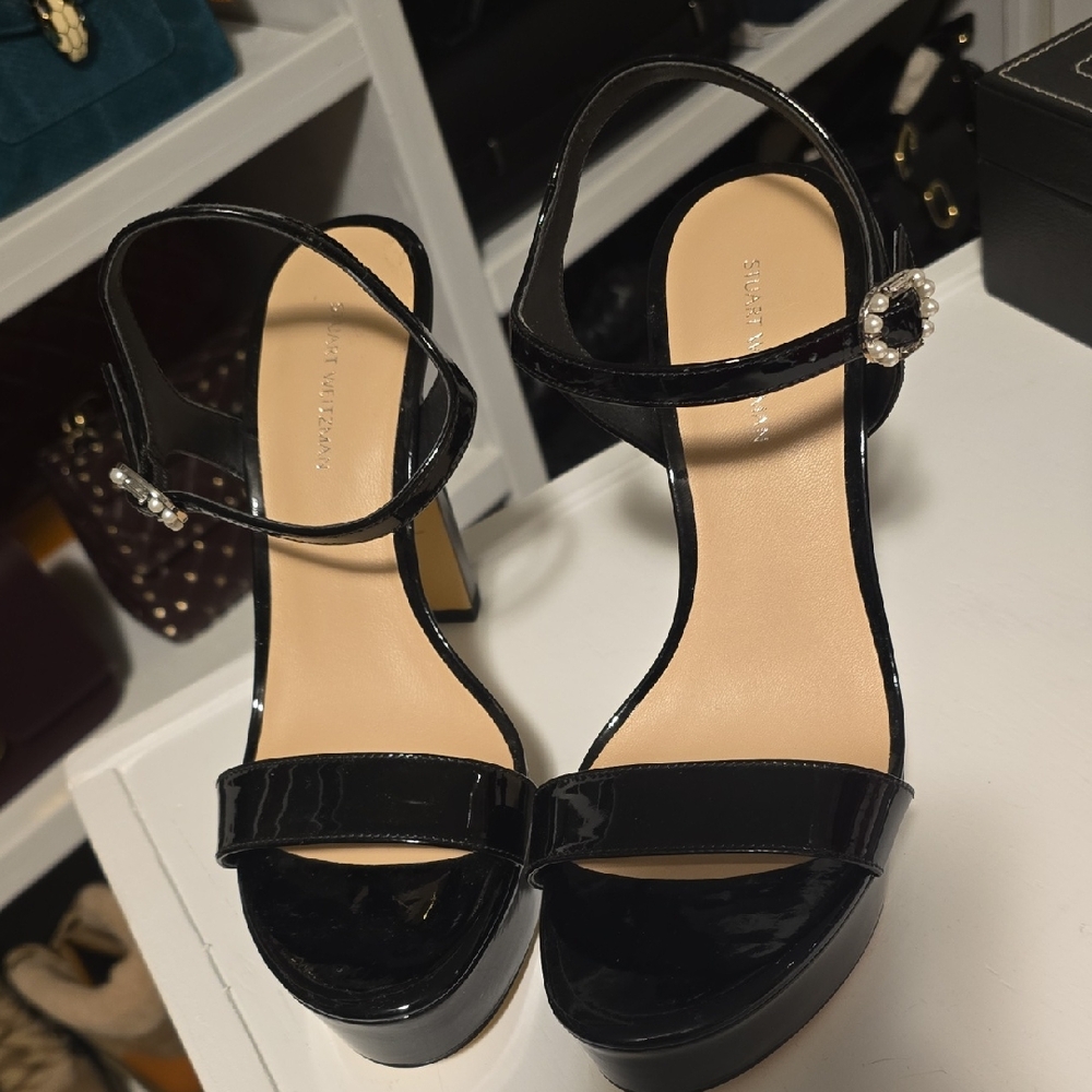 Stuart Weitzman Black Patent Leather Heels
